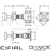 Cifial Texa Wall Stop Valve Dimensions